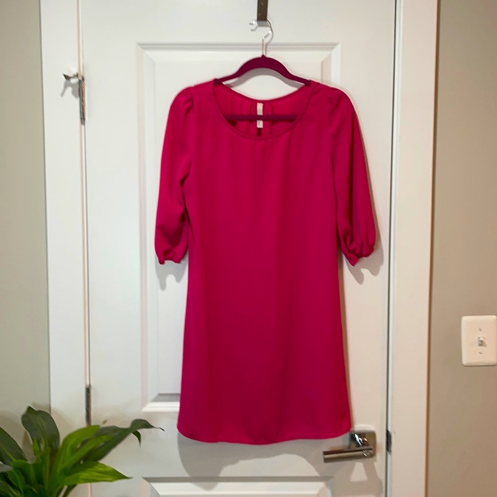 Pink shift dress 3/4 sleeve
